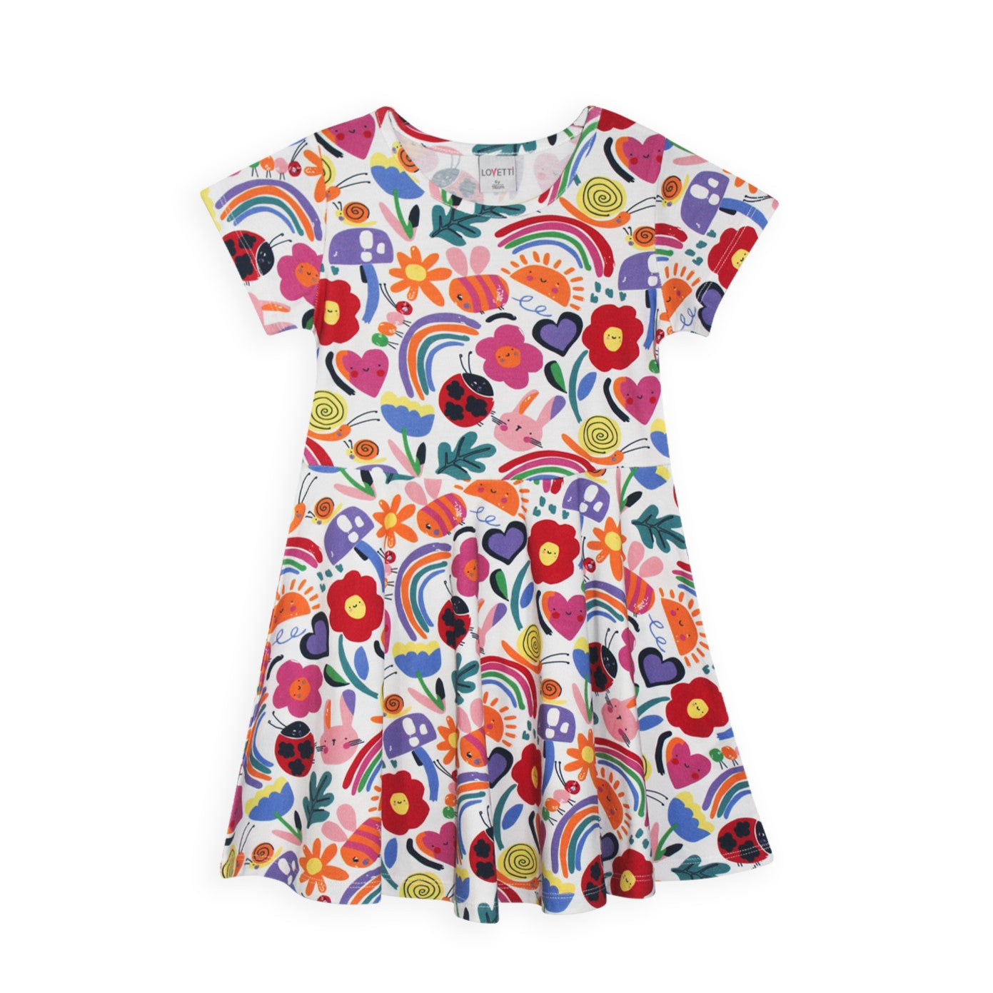 Abito Mini Rainbow maniche corte