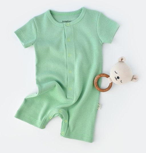 BabyCosy Waffle Romper Mint