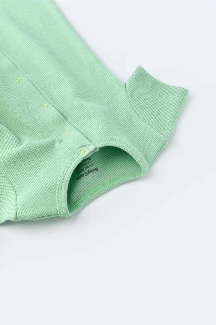 BabyCosy Waffle Romper Mint