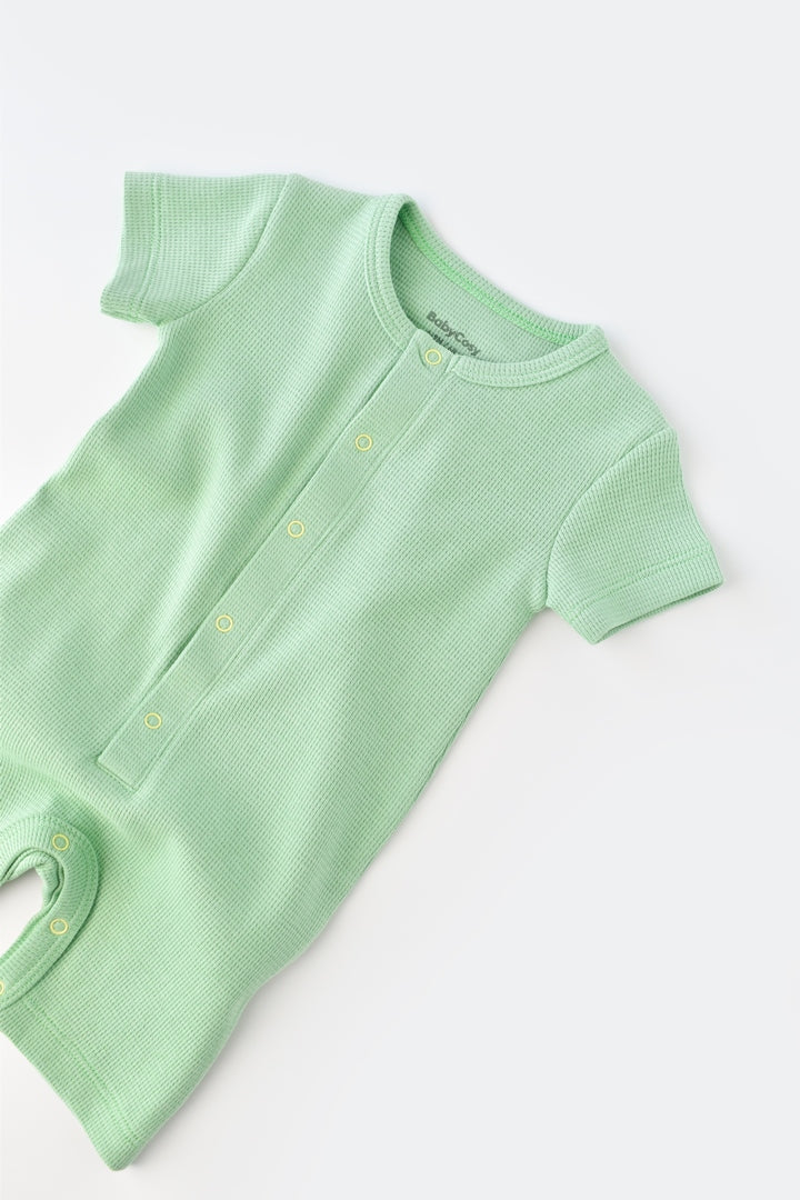 BabyCosy Waffle Romper Mint