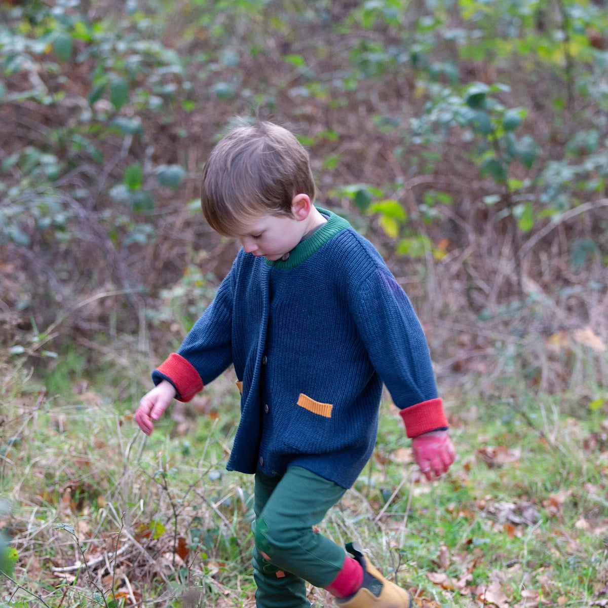 Cardigan a Maglia Grossa Blu | Little Green Radicals