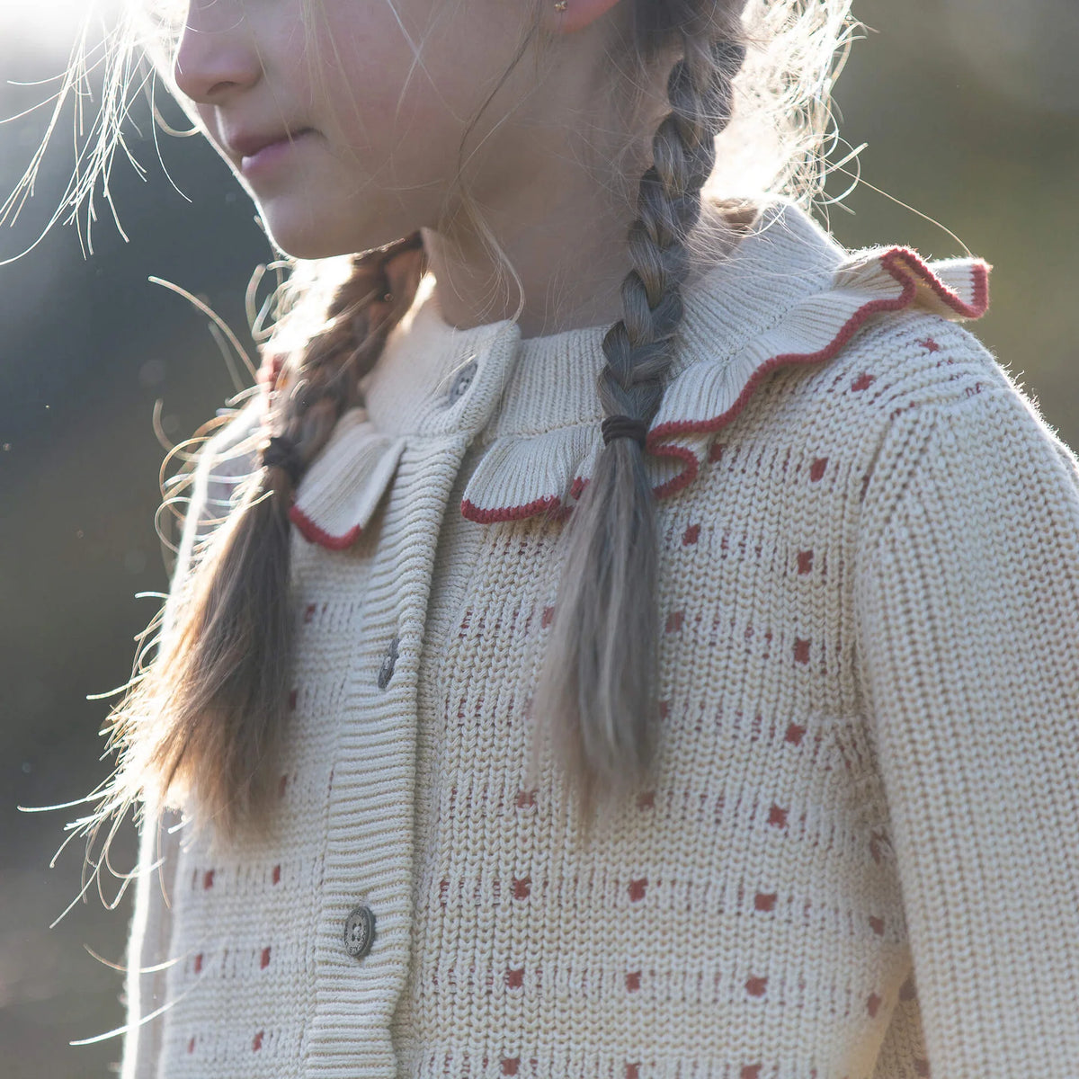 Cardigan a Maglia Grossa Crema | Little Green Radicals
