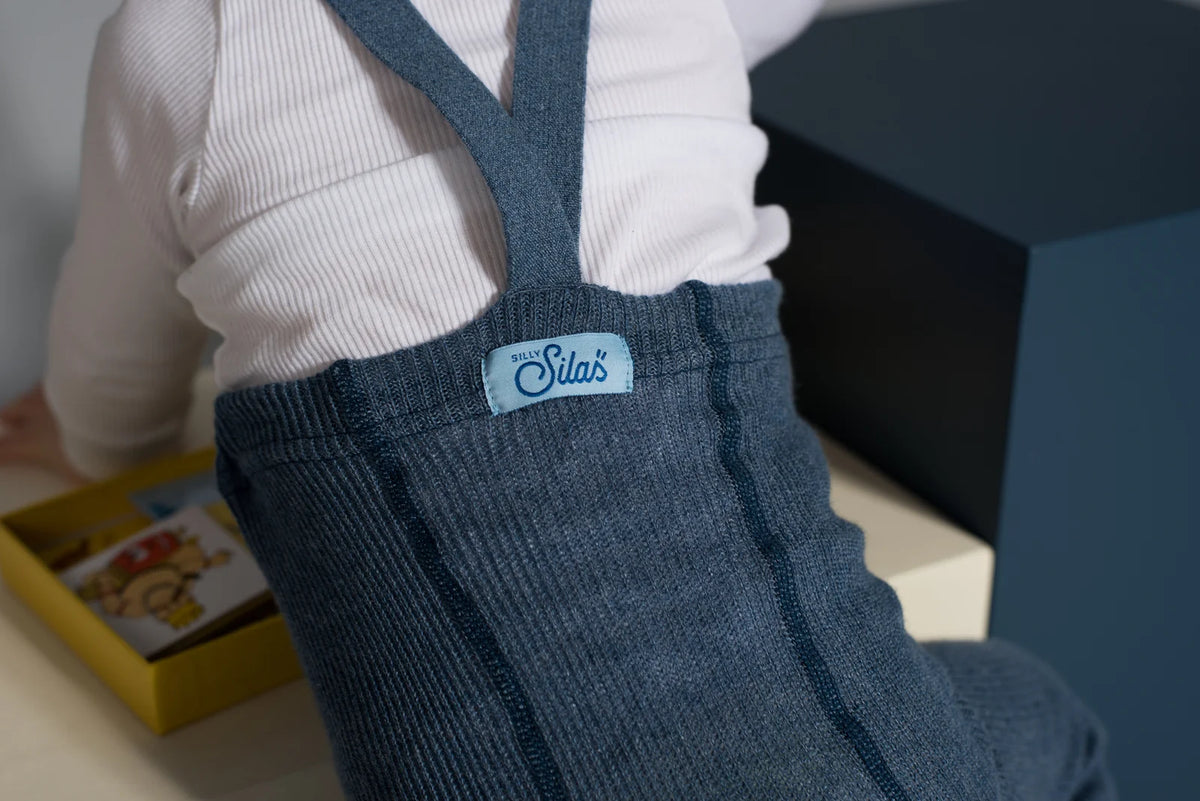 Collant Steel Blue con bretelle | Silly Silas