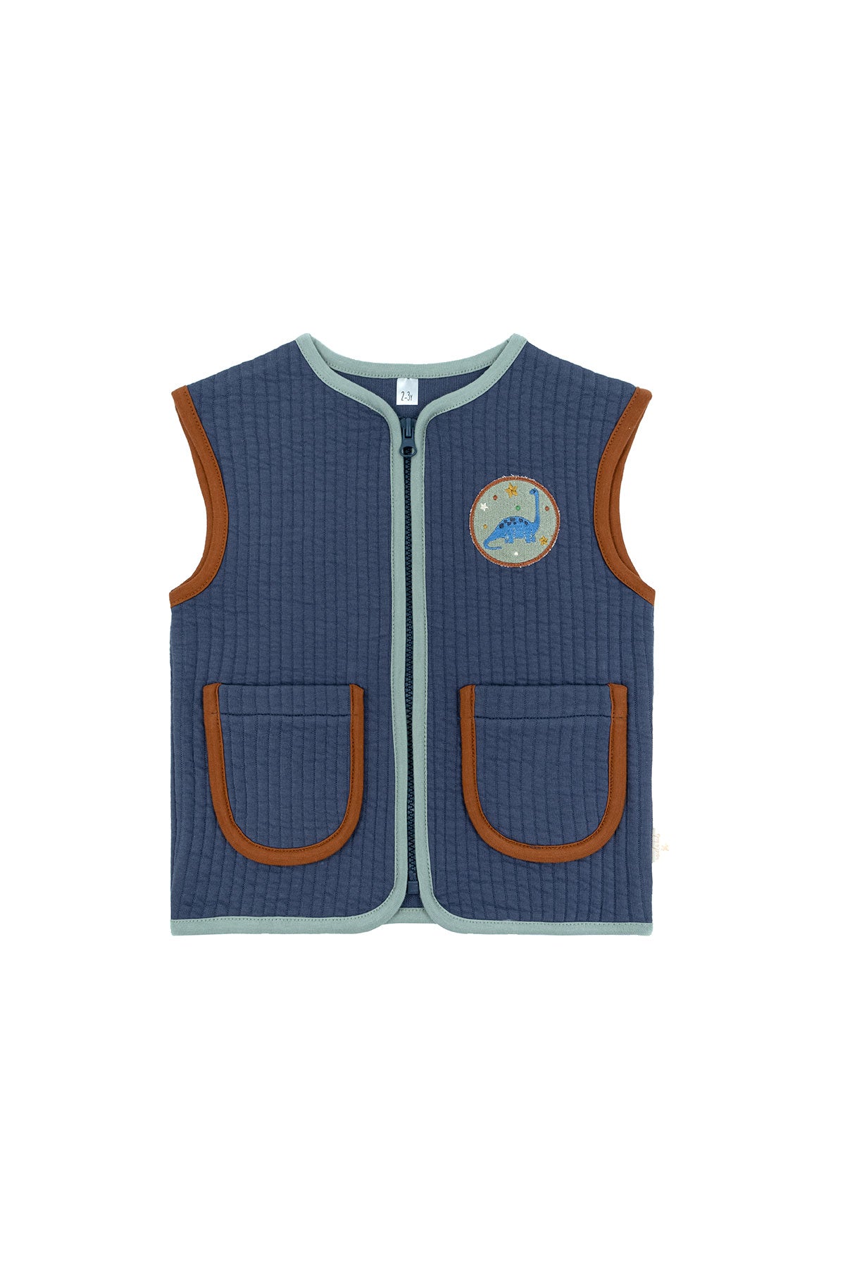 Gilet Trapuntato Blu Dino
