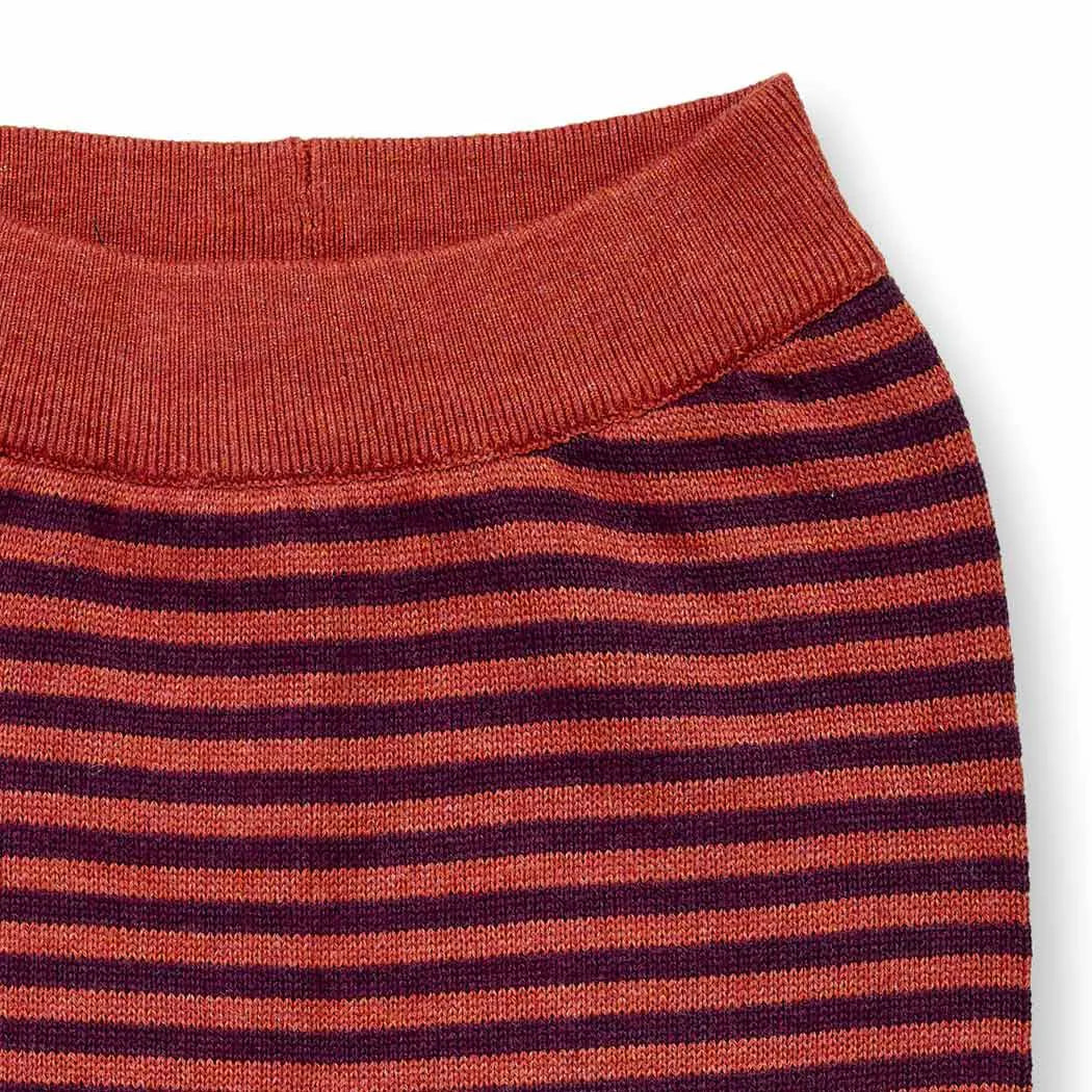 Leggings in Maglia a righe Terracotta | Sense Organics