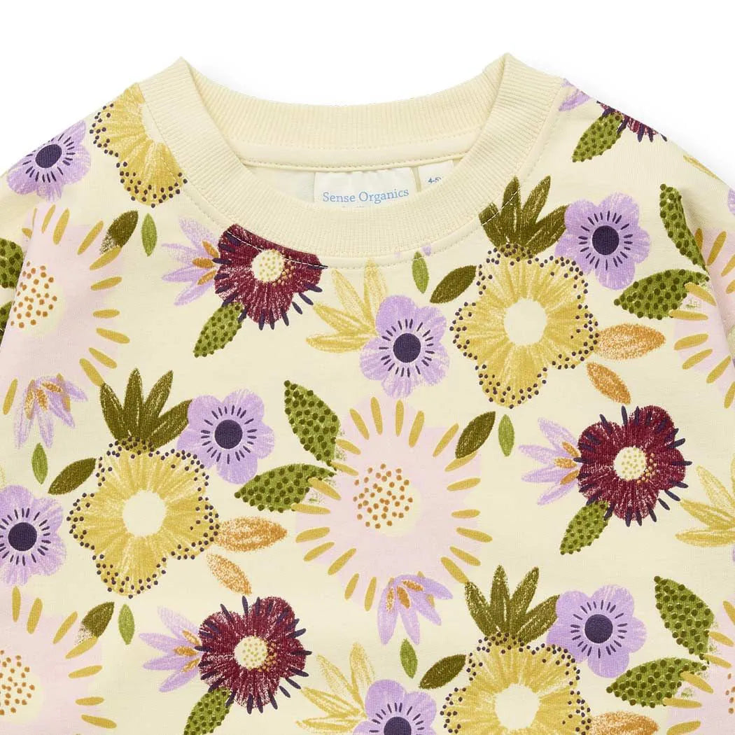 Felpa Crema Fiori | Sense Organics