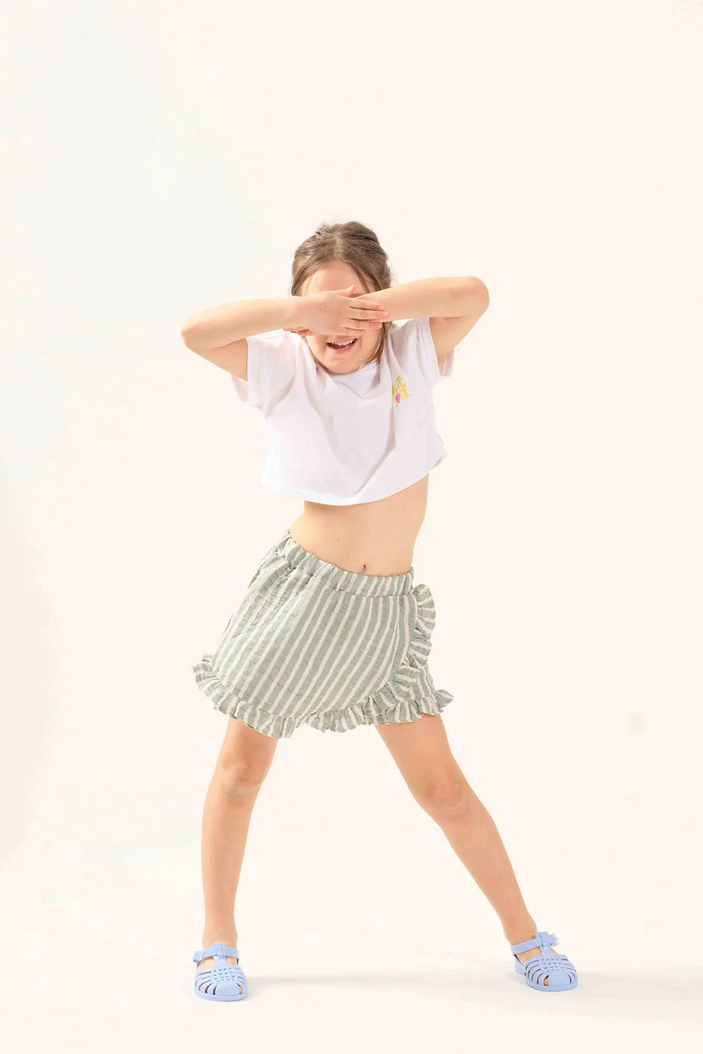 Gonna Pantaloncini Mussola a righe | MIELA KIDS