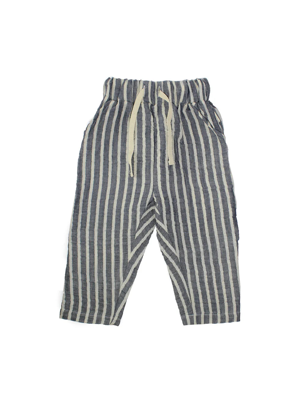 Pantaloni Mussola Blu a righe