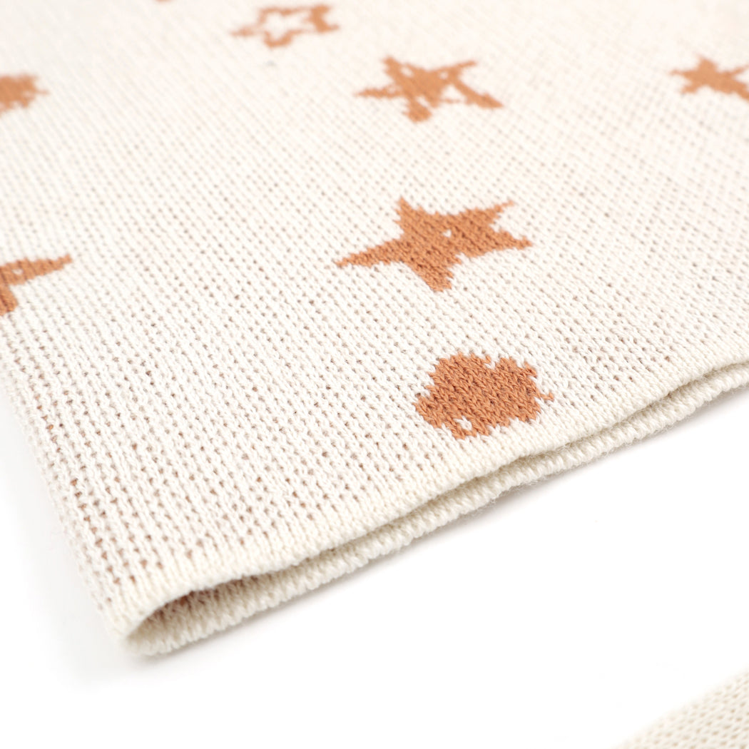 Baboo Berretto Crema con stelle Cotone Organico