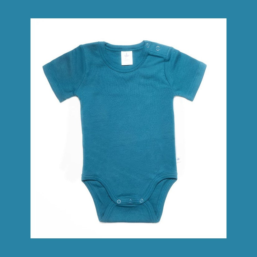 Body a maniche corte Cotone Organico Blu Mare