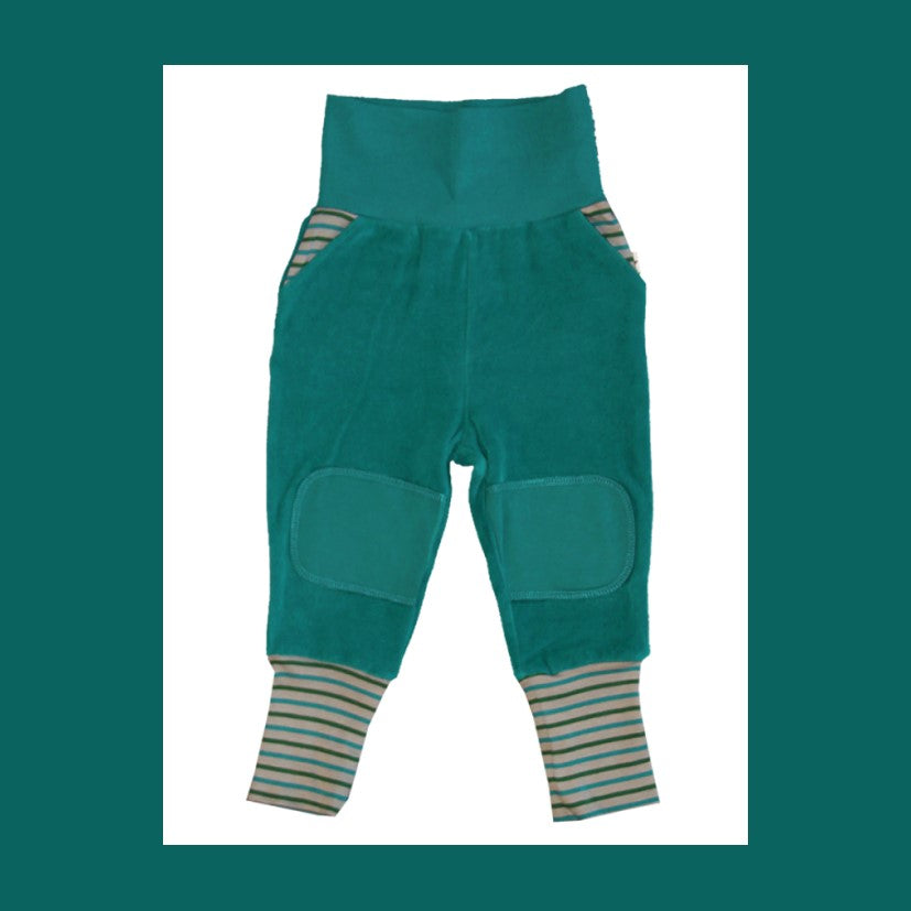 Pantaloni in Ciniglia Blu Oceano