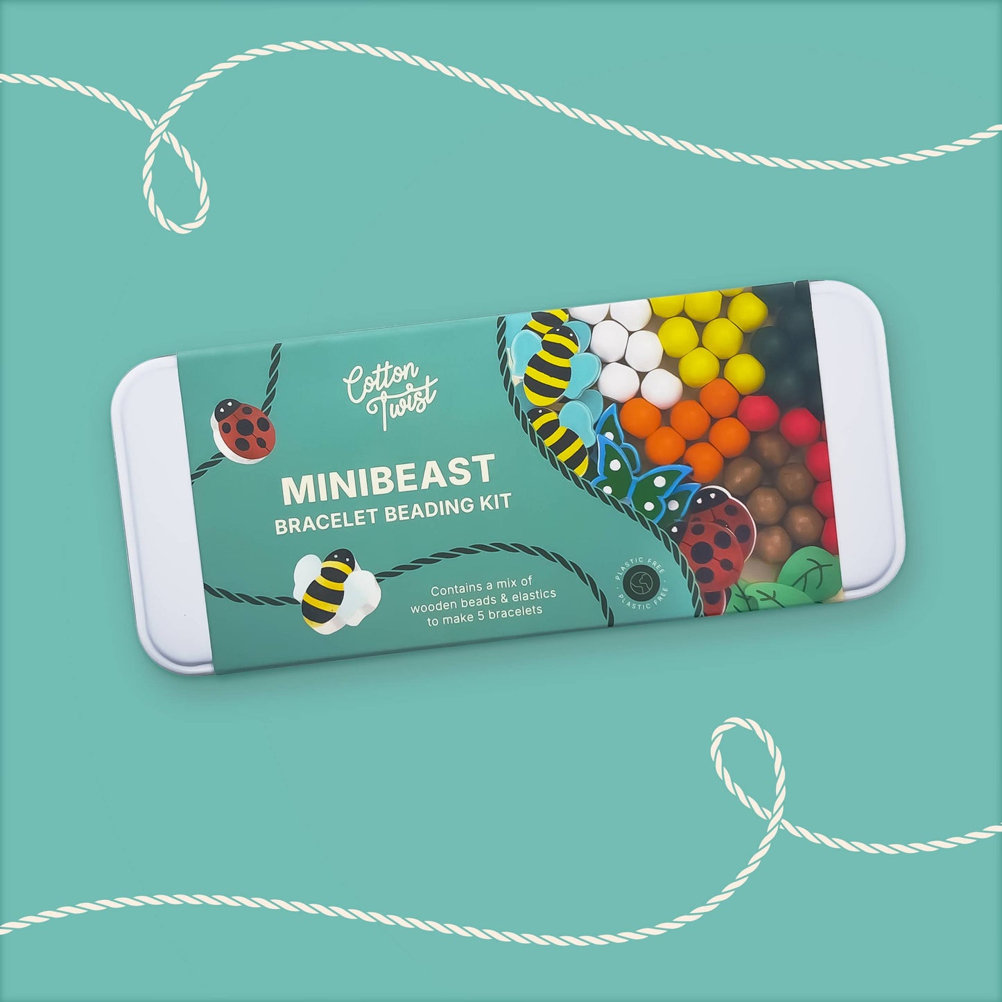 Kit creativo braccialetti in legno Minibeast – Cotton Twist