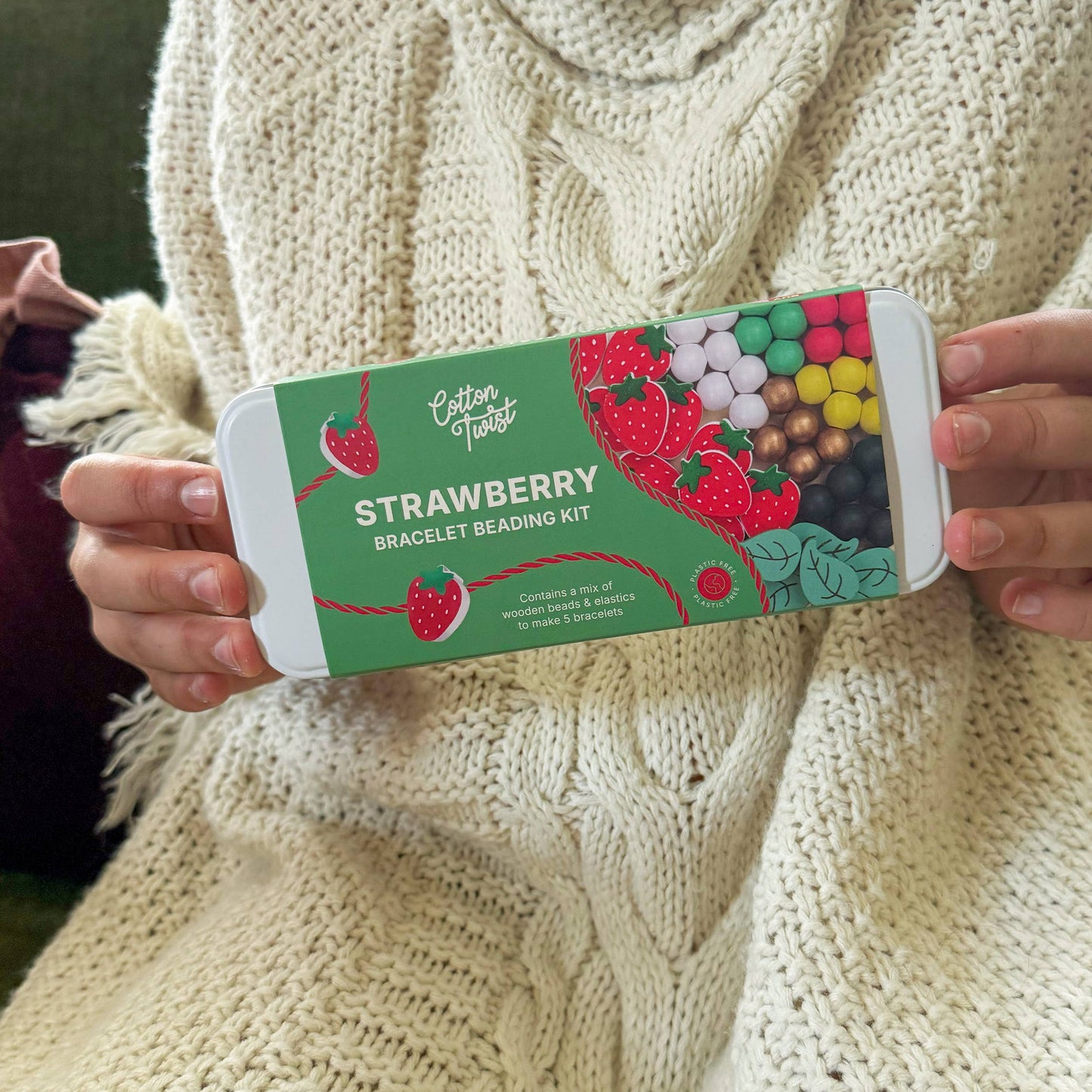 Kit creativo braccialetti in legno Strawberry– Cotton Twist