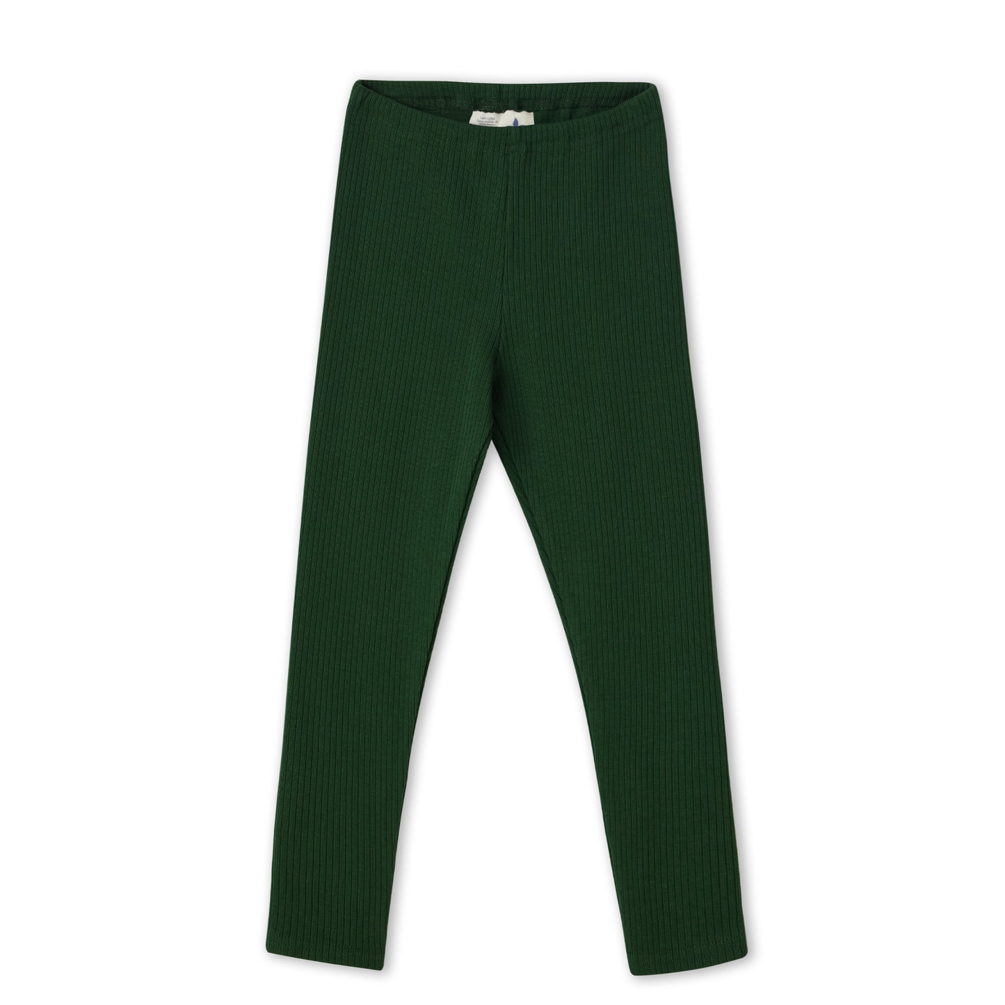 Leggings a coste Cotone Organico Verde Pino