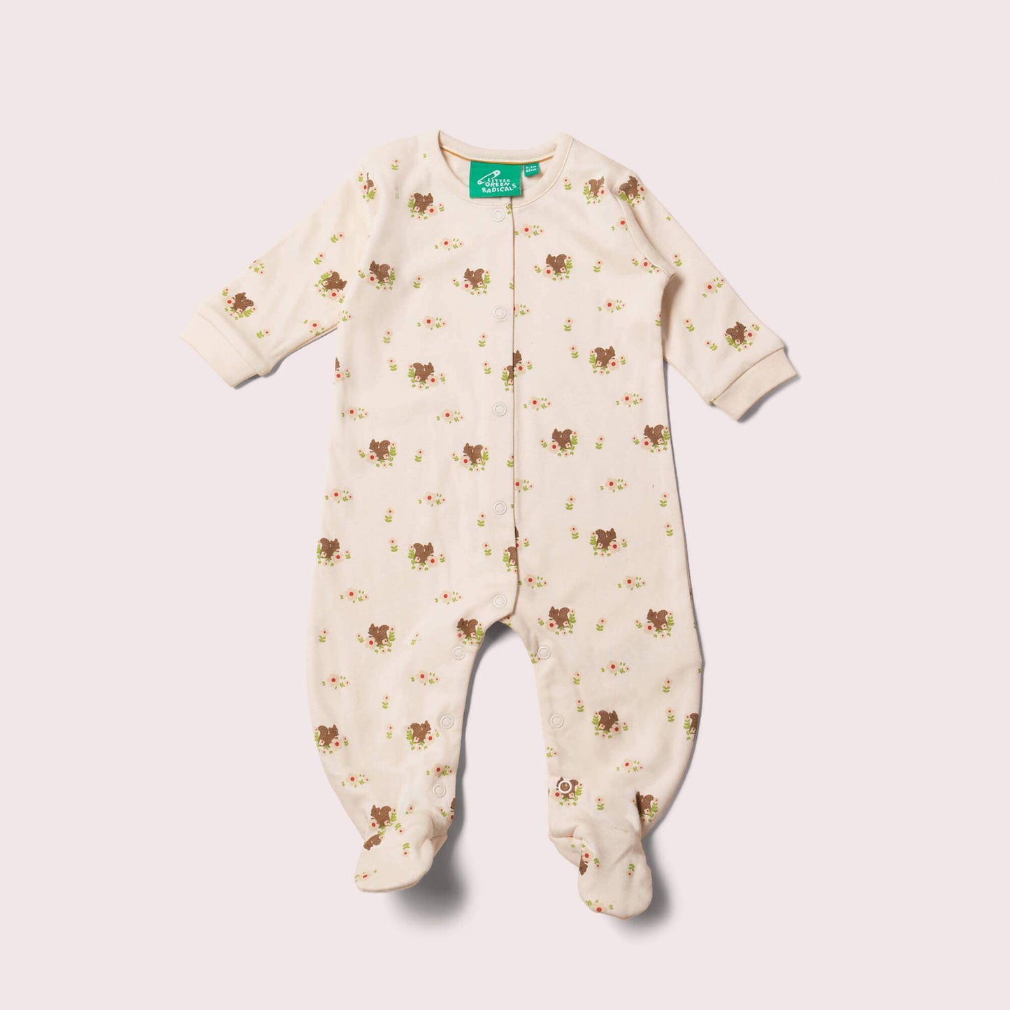 Tutina con piedini scoiattolo in cotone biologico – Little Green Radicals