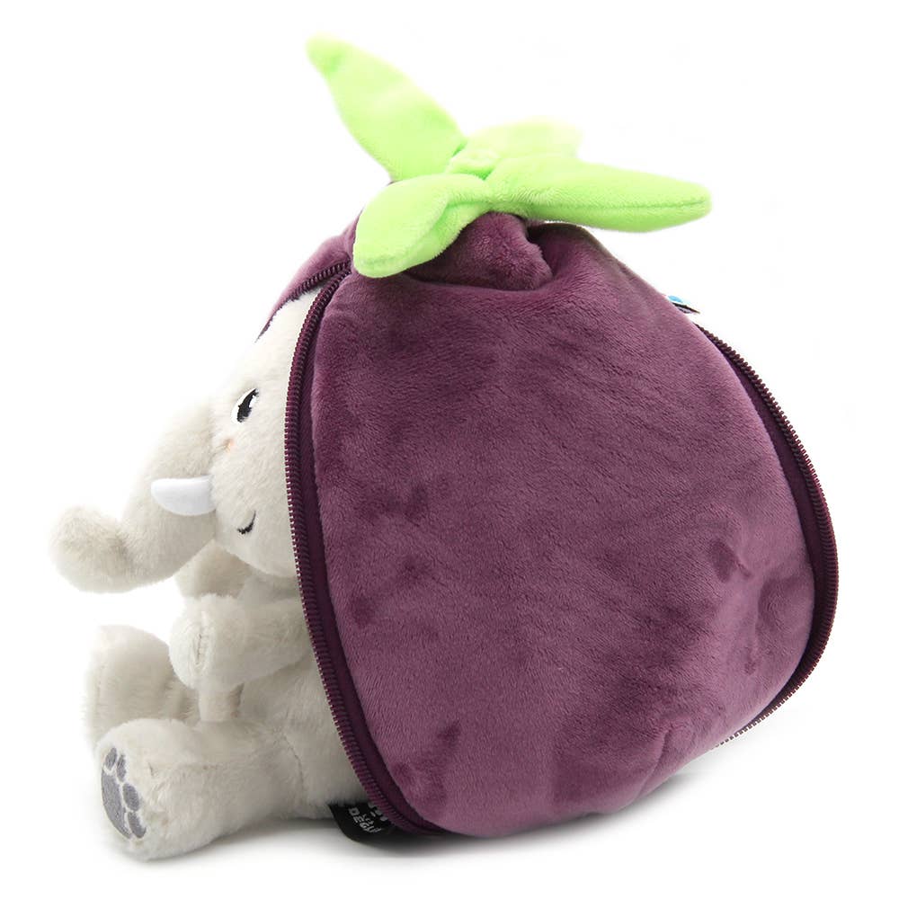Peluche trasformabile Elefante/Melanzan – Les Déglingos