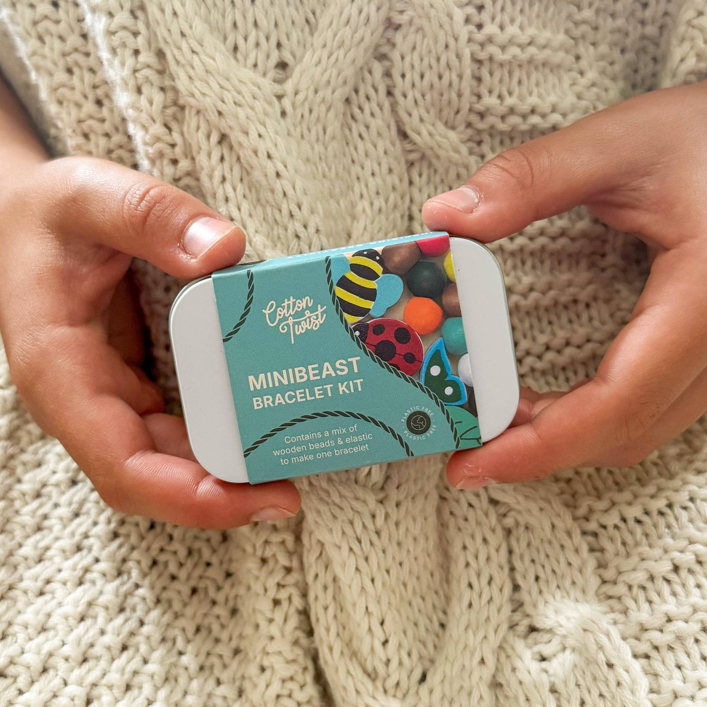 Mini kit creativo braccialetto in legno Minibeast- Cotton Twist