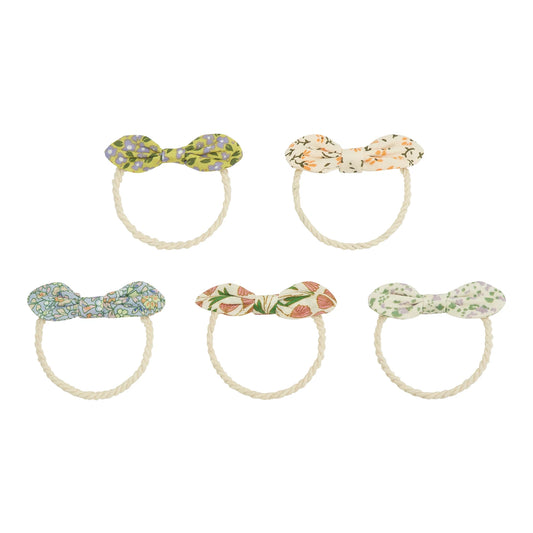 Set 5 Elastici con Fiocco in tessuto floreale | Mimi & Lula