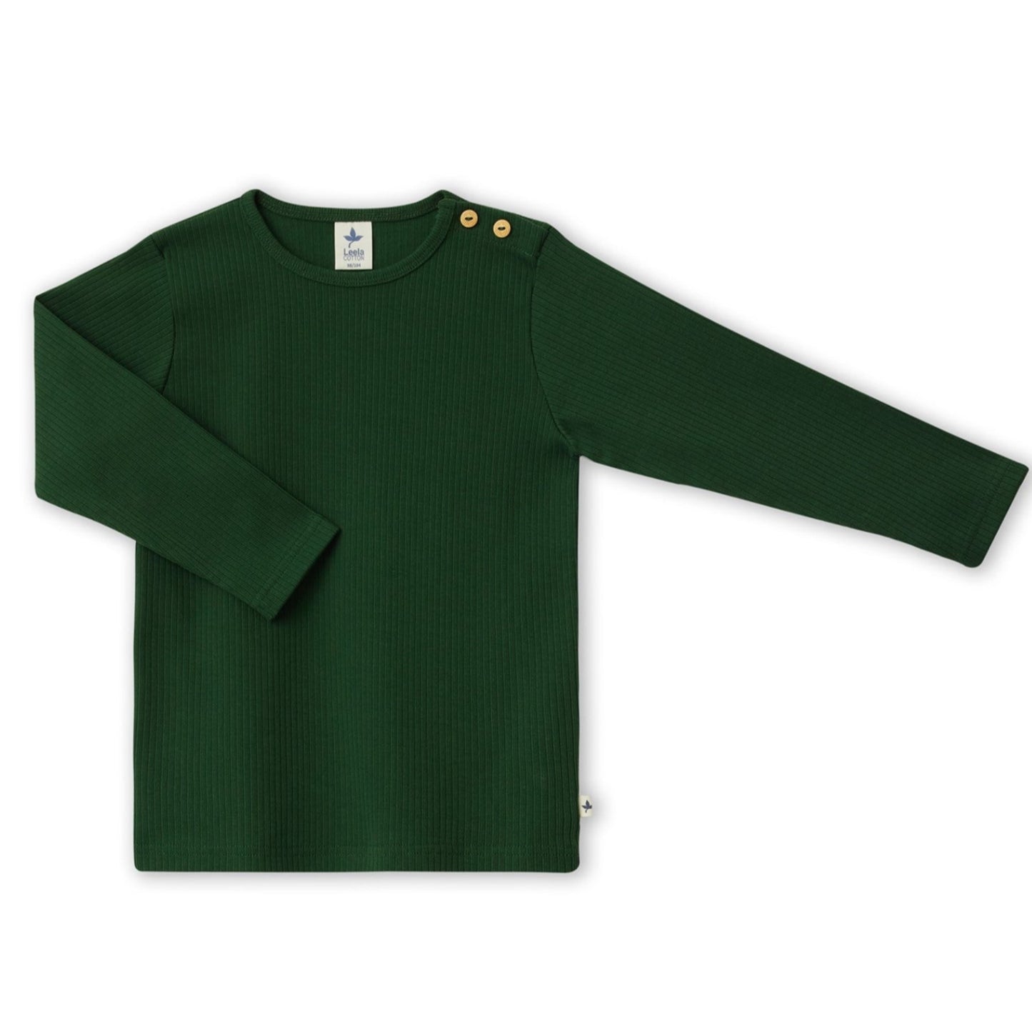 Maglietta a coste Verde Pino