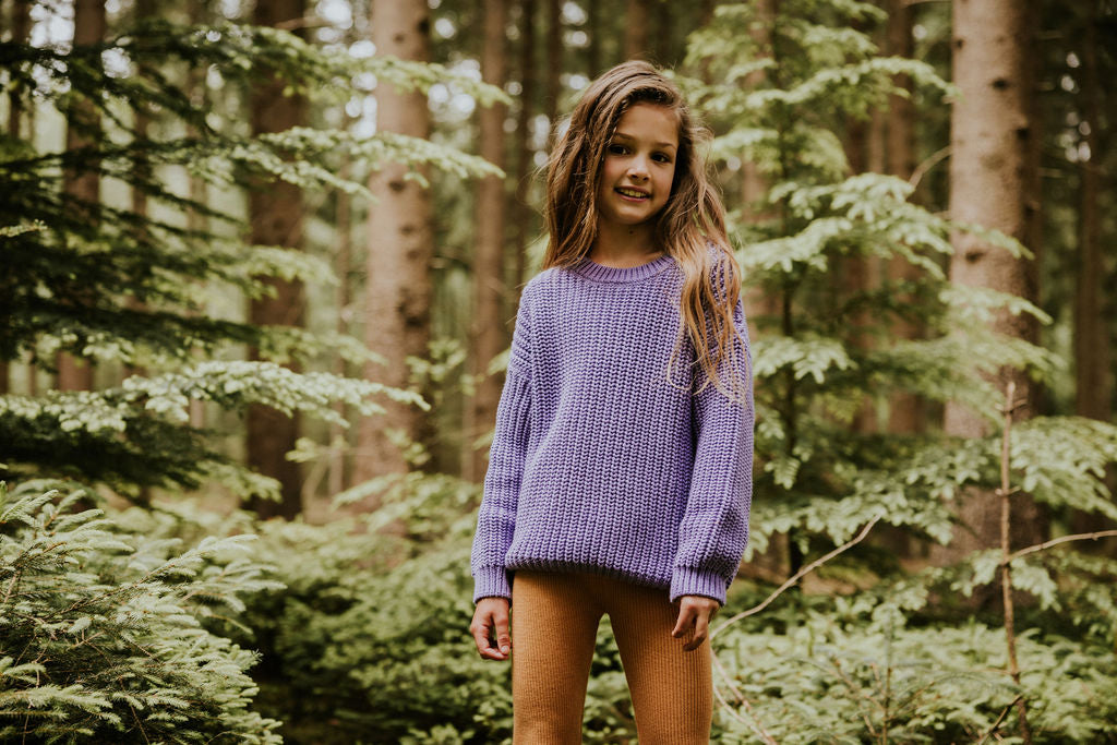 Maglione Chunky Aster Viola | Yuki Kidswear