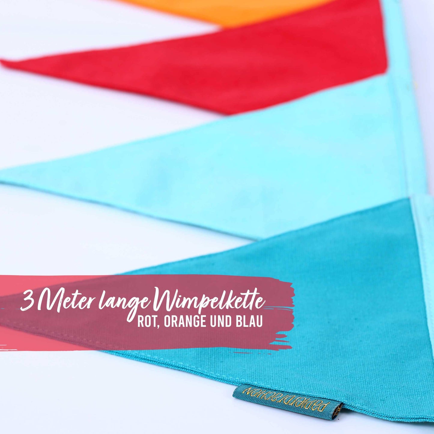 Ghirlanda decorativa in tessuto Azzurro & Arancione – Papierdrachen