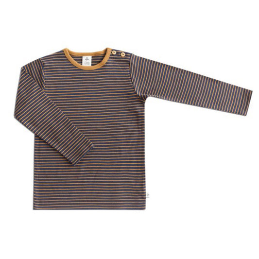 Maglietta a maniche lunghe Blu-Senape