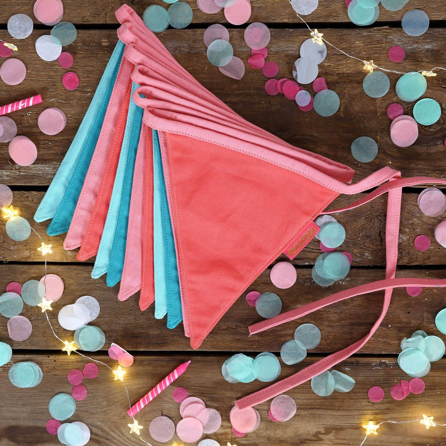 Ghirlanda decorativa in tessuto Rosa & Azzurro – Papierdrachen