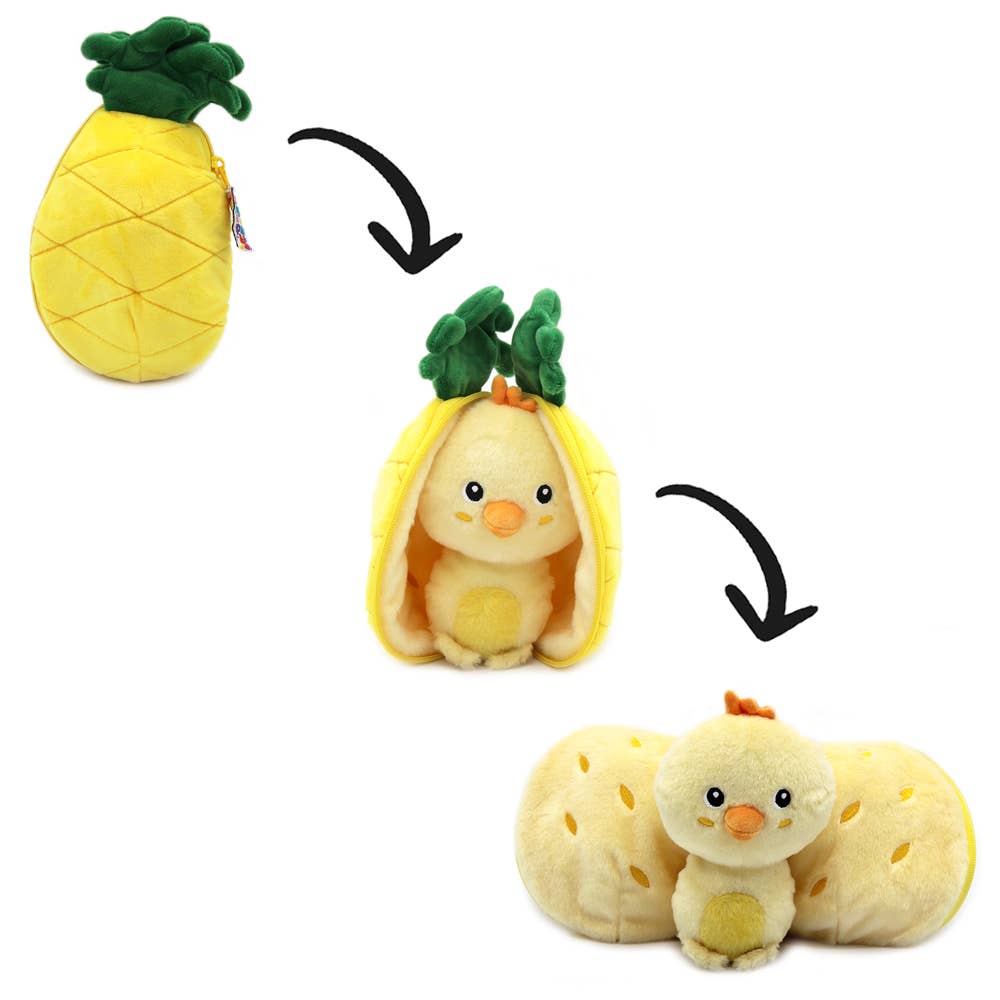 Peluche trasformabile Pulcino/Ananas– Les Déglingos