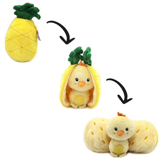 Peluche trasformabile Pulcino/Ananas– Les Déglingos