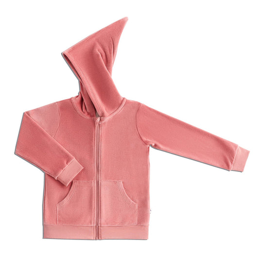 Felpa con cappuccio in ciniglia Rosa