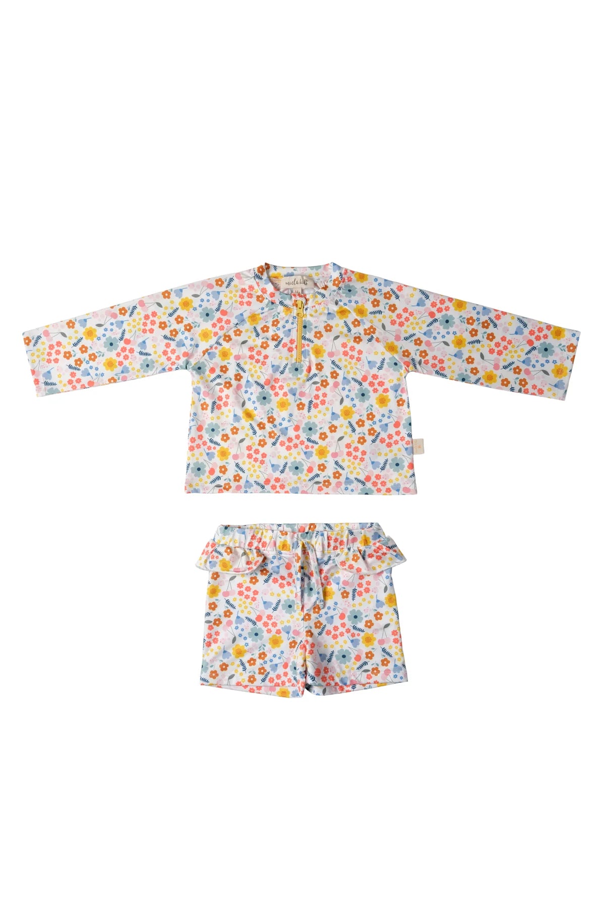 Set Mare Protezione UV 50+ Fiori | Miela Kids