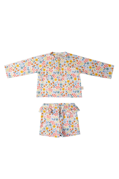 Set Mare Protezione UV 50+ Fiori | Miela Kids