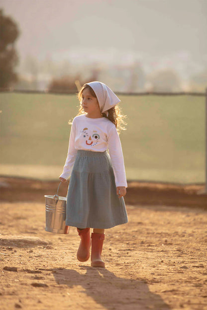 Gonna Mussola Blu Lunga | MIELA KIDS