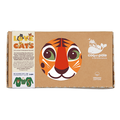 Set regalo neonato Tigre in cotone biologico – Coq en Pâte