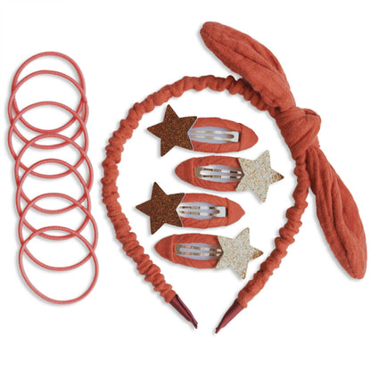 Set accessori capelli in mussola Corallo – Papierdrachen