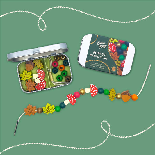 Mini kit creativo braccialetto in legno Foresta - Cotton Twist
