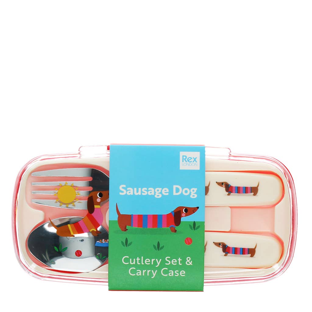 Set posate bambini con custodia bassotto | Rex London
