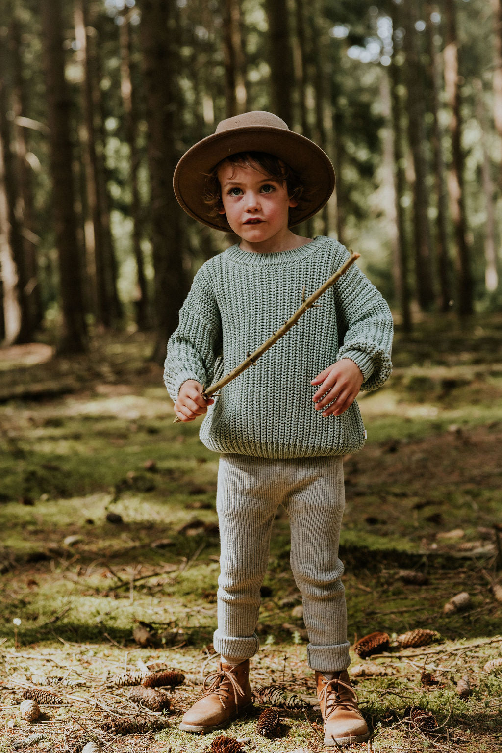 Leggings a coste Grey Melange | Yuki Kidswear