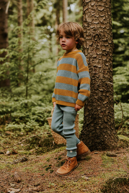 Leggings a coste Whale Blue | Yuki Kidswear