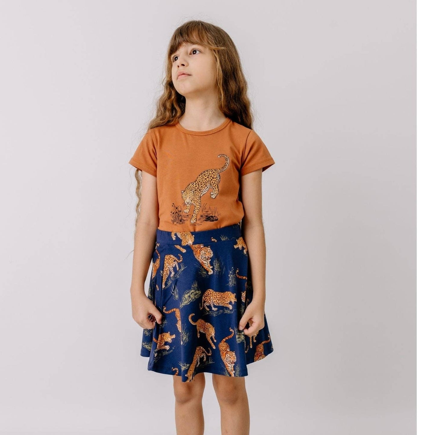 Gonna Tigri e Leopardi in cotone biologico – Walkiddy