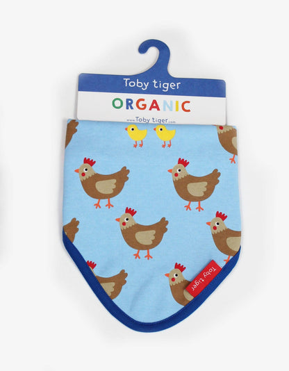 Bavaglino a triangolo Galline in cotone biologico – Toby Tiger