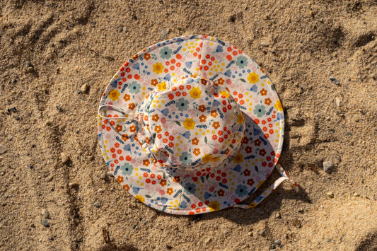 Cappellino da sole bambino con fiori UV50+ | MIELA KIDS