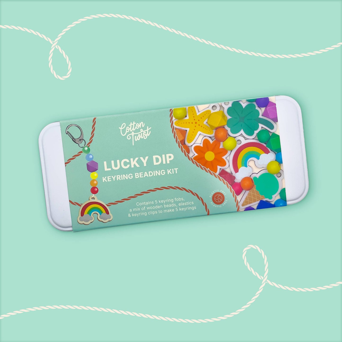 Kit creativo portachiavi in legno LUCKY DIP – Cotton Twist