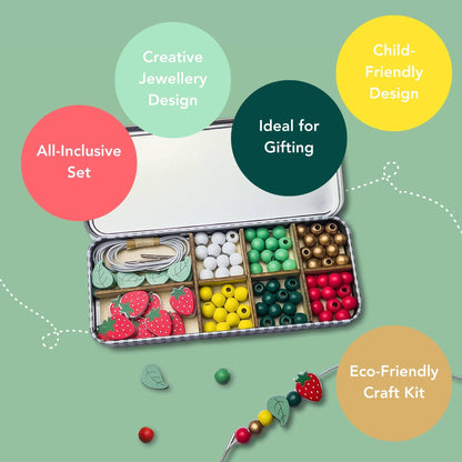 Kit creativo braccialetti in legno Strawberry– Cotton Twist