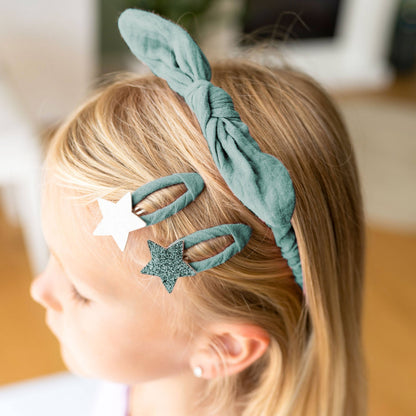 Set accessori capelli in mussola Azzurro – Papierdrachen