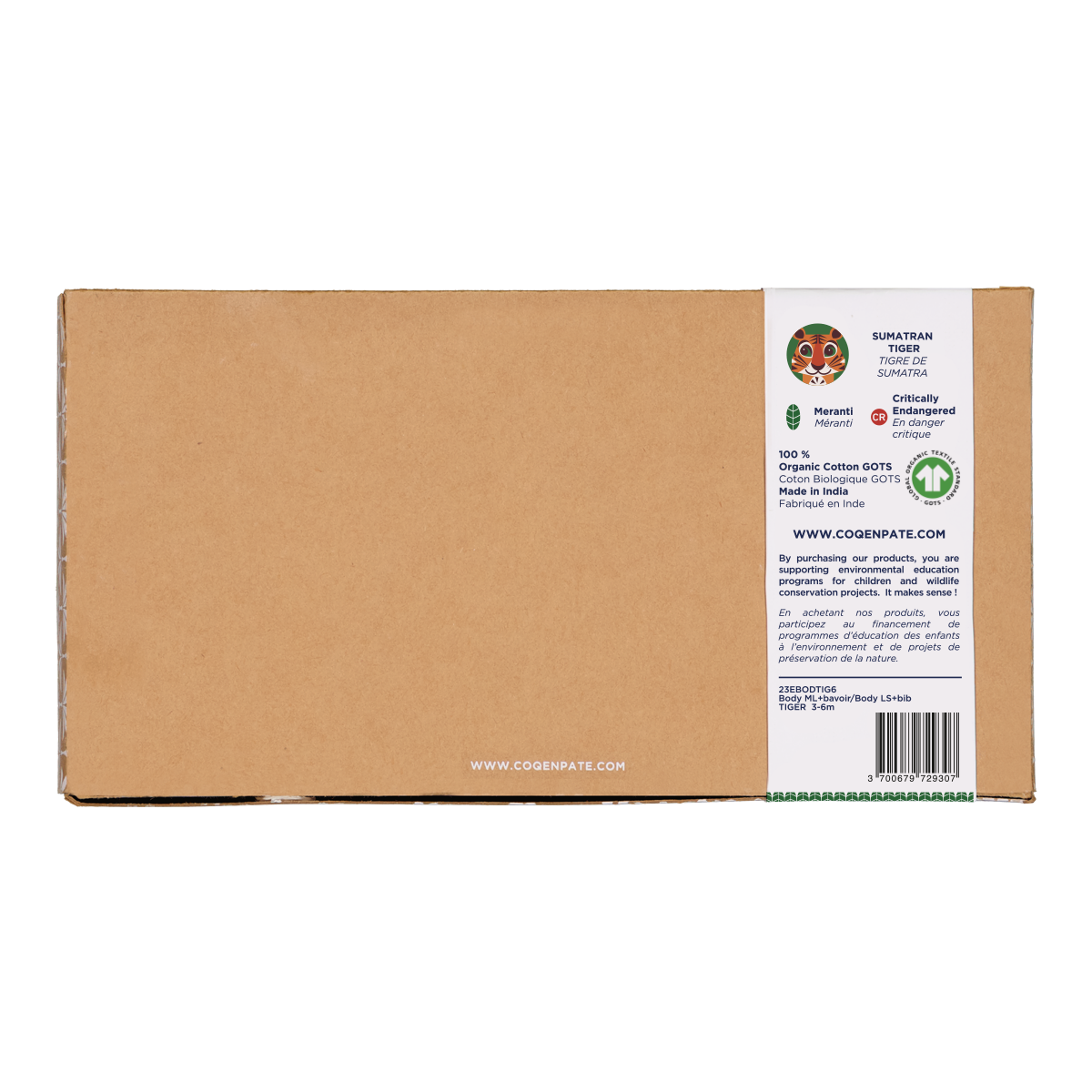 Set regalo neonato Tigre in cotone biologico – Coq en Pâte