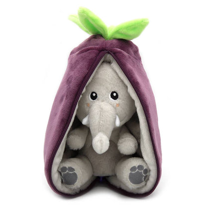 Peluche trasformabile Elefante/Melanzan – Les Déglingos