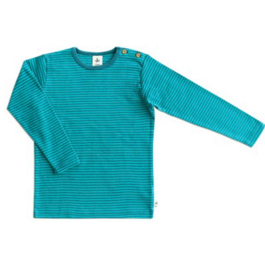 Maglietta a maniche lunghe Blu-Verde