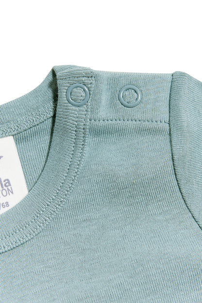 Body a maniche corte azzurro | LEELA COTTON