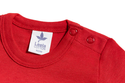 Body a maniche corte rosso | LEELA COTTON